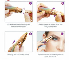 2 In 1 Rechargeable Flawless Eyebrow Hair Remover & Facial Hair Trimmer — Painless Beauty