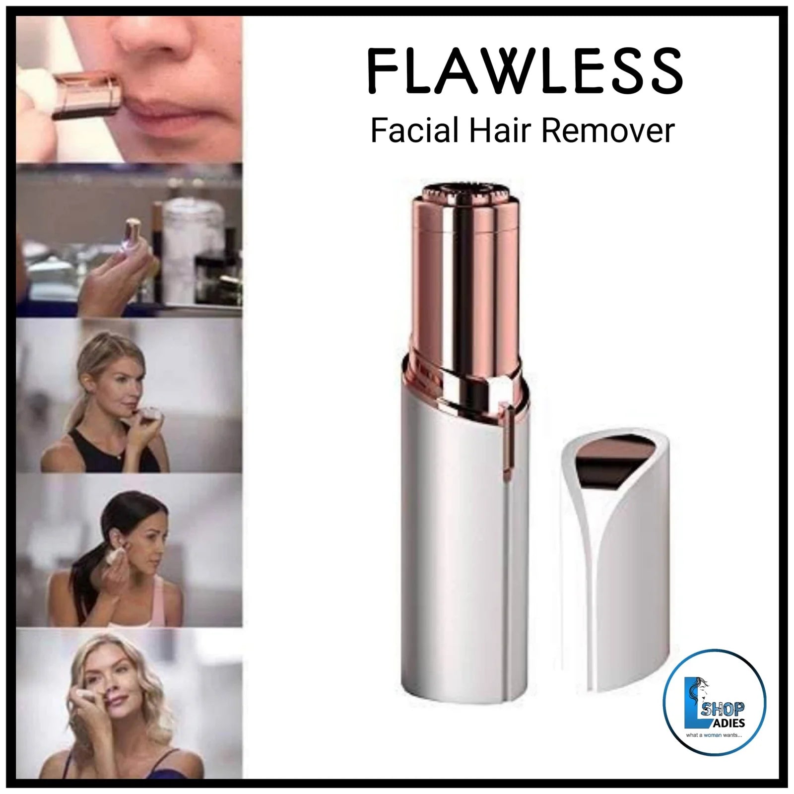 Rechargeable Flawless Facial Hair Remover with USB Cable — Smooth Skin Solution