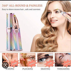 2 In 1 Rechargeable Flawless Eyebrow Hair Remover & Facial Hair Trimmer — Painless Beauty