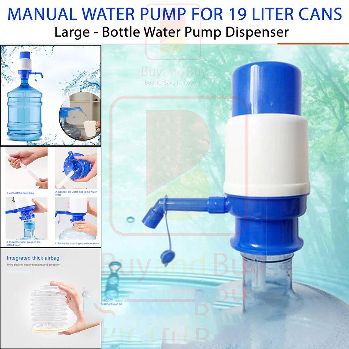 Manual Water Pump Dispenser For 19-liter Water Cans Large