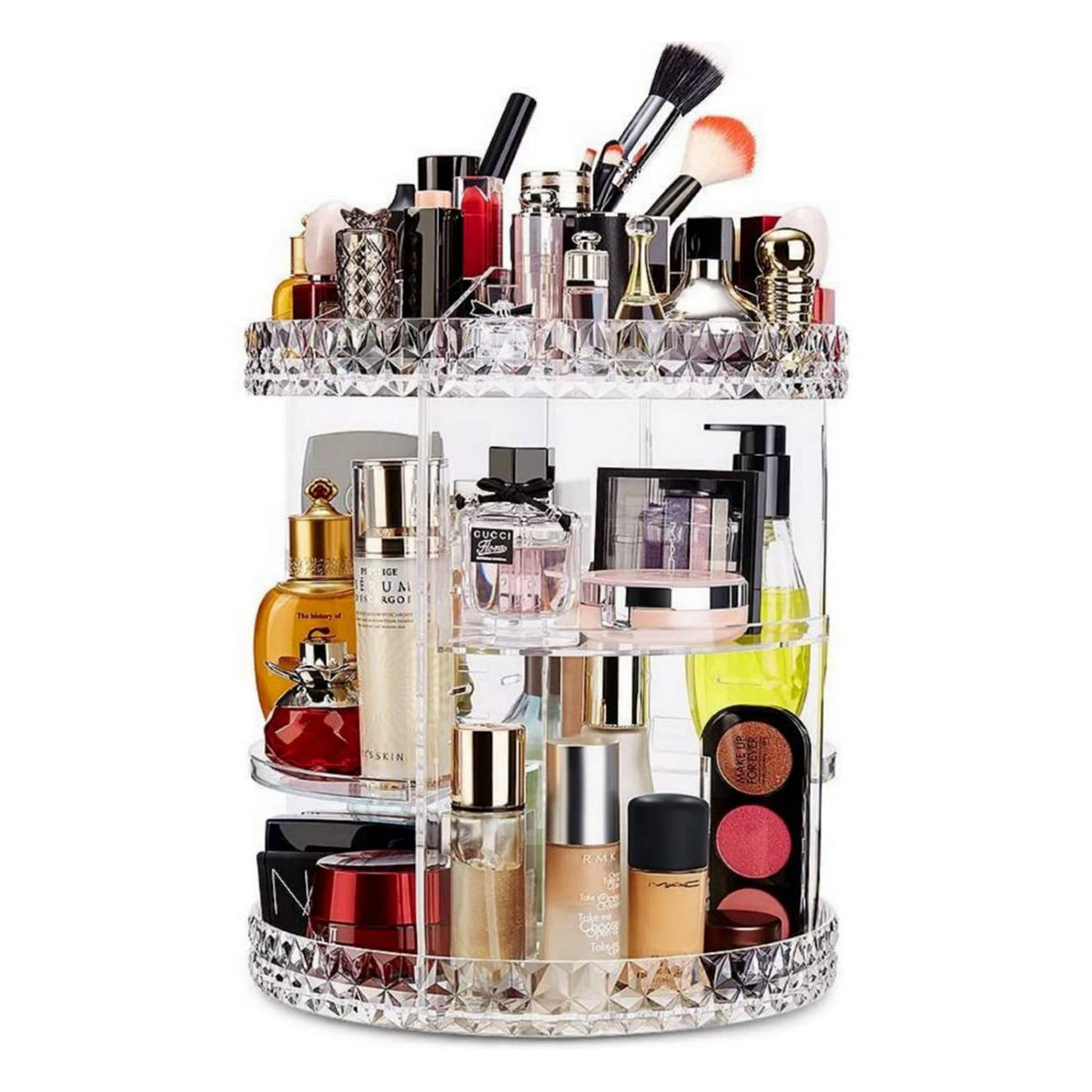 Cosmetics Makeup Organizer Acrylic 3D 360 Degree Rotating Cosmetic Organizer