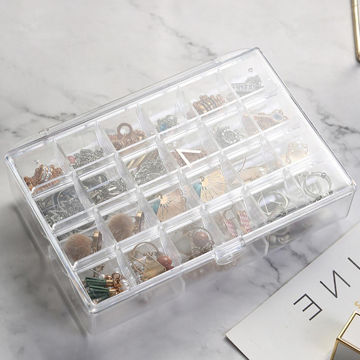 24 Grid Transparent Acrylic Jewelry Box organizer