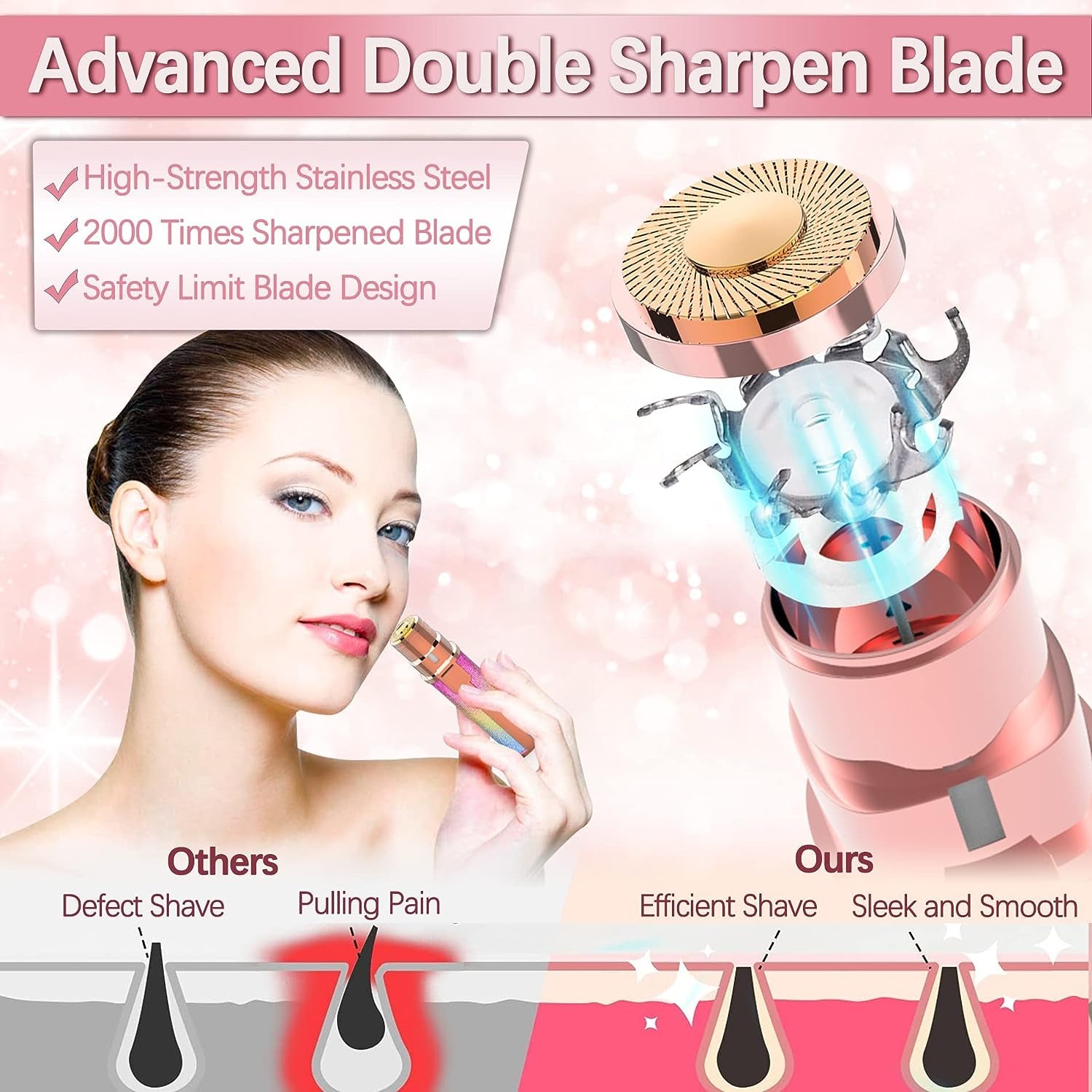 Flawless Hair Remover, Removes Facial Hair Instantly from Lips, Chin, Chicks.