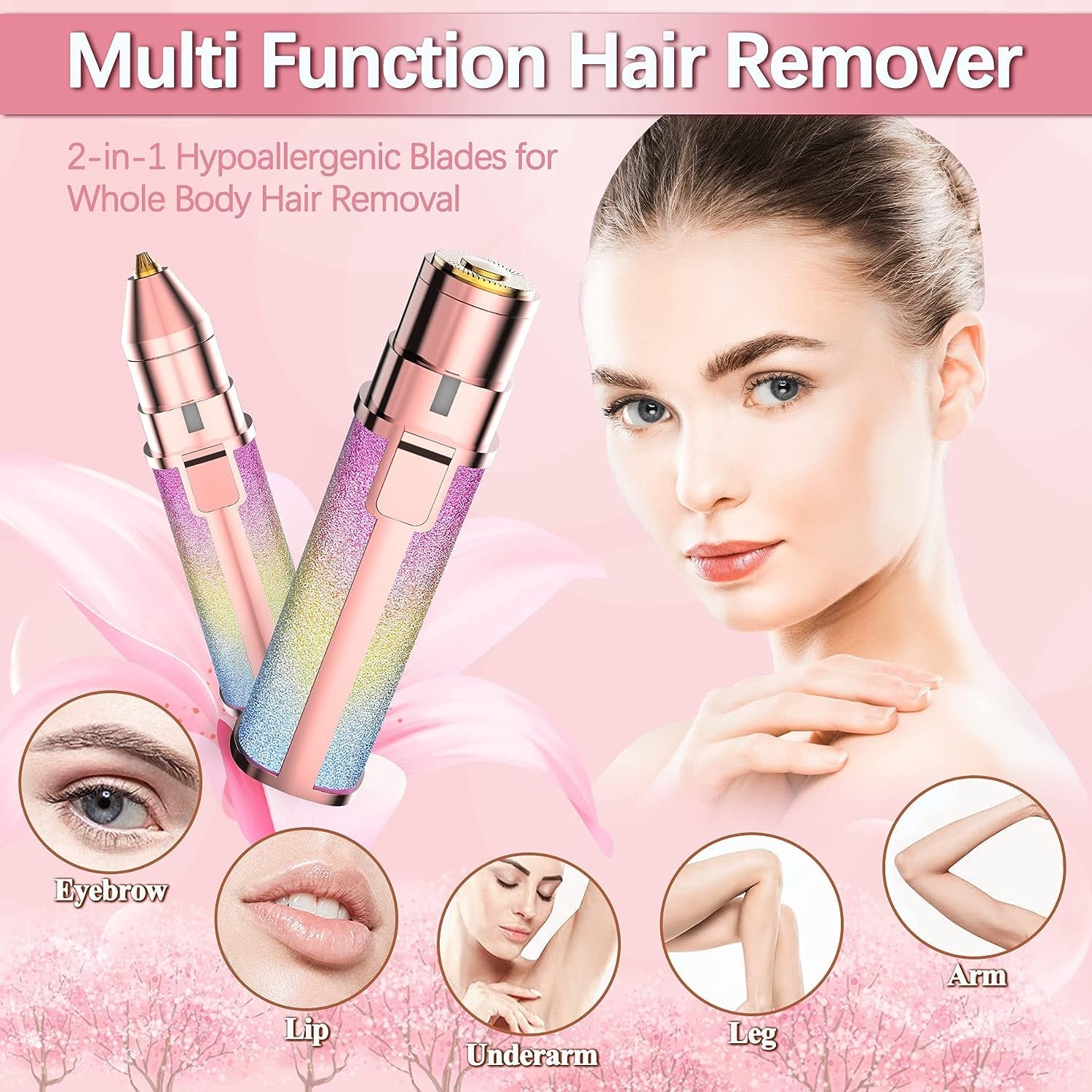 Flawless Hair Remover, Removes Facial Hair Instantly from Lips, Chin, Chicks.