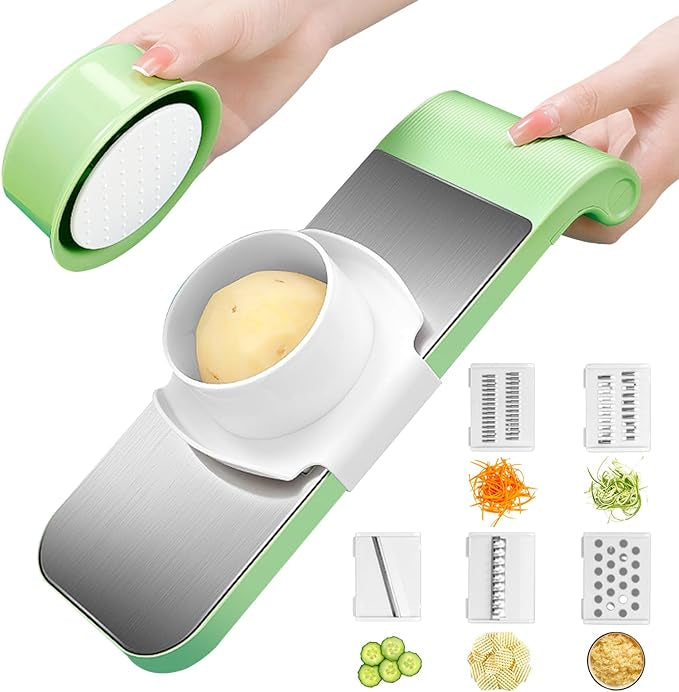 5 in 1 Mandolin Slicer, Multi-function Vegetable Cutter, Stainless Steel Food Slicer, Vegetable Peeler for Small Work in the Kitchen