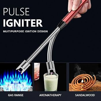 Rechargeable Electric Arc Lighter , Stainless steel electric lighter with LED battery display , Windproof and flameless electric arc lighter , Flexible neck for easy use in any situation