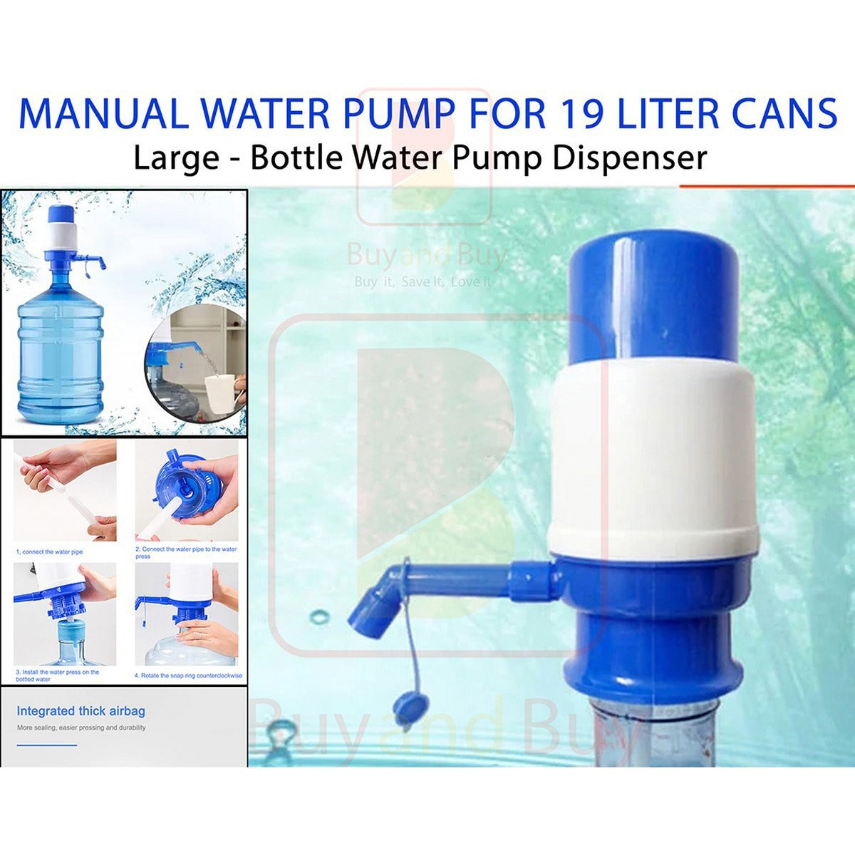 Manual Water Pump Dispenser For 19-liter Water Cans Large