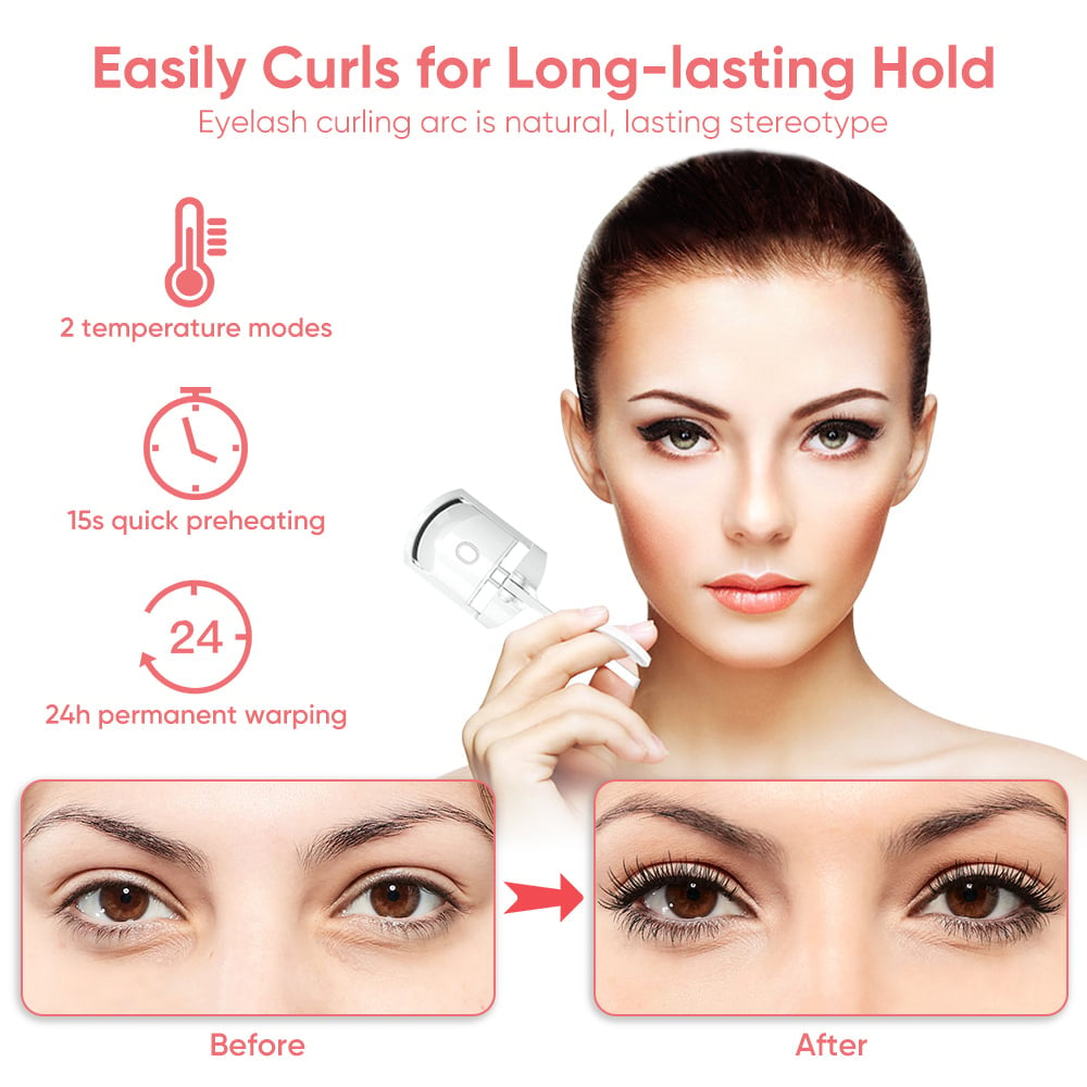 PORTABLE ELECTRIC EYELASH CURLER TOOL LONG LASTING THERMAL ELECTRIC EYELASH CURLER USB RECHARGEABLE EYELASH CURLER FOR WOMEN