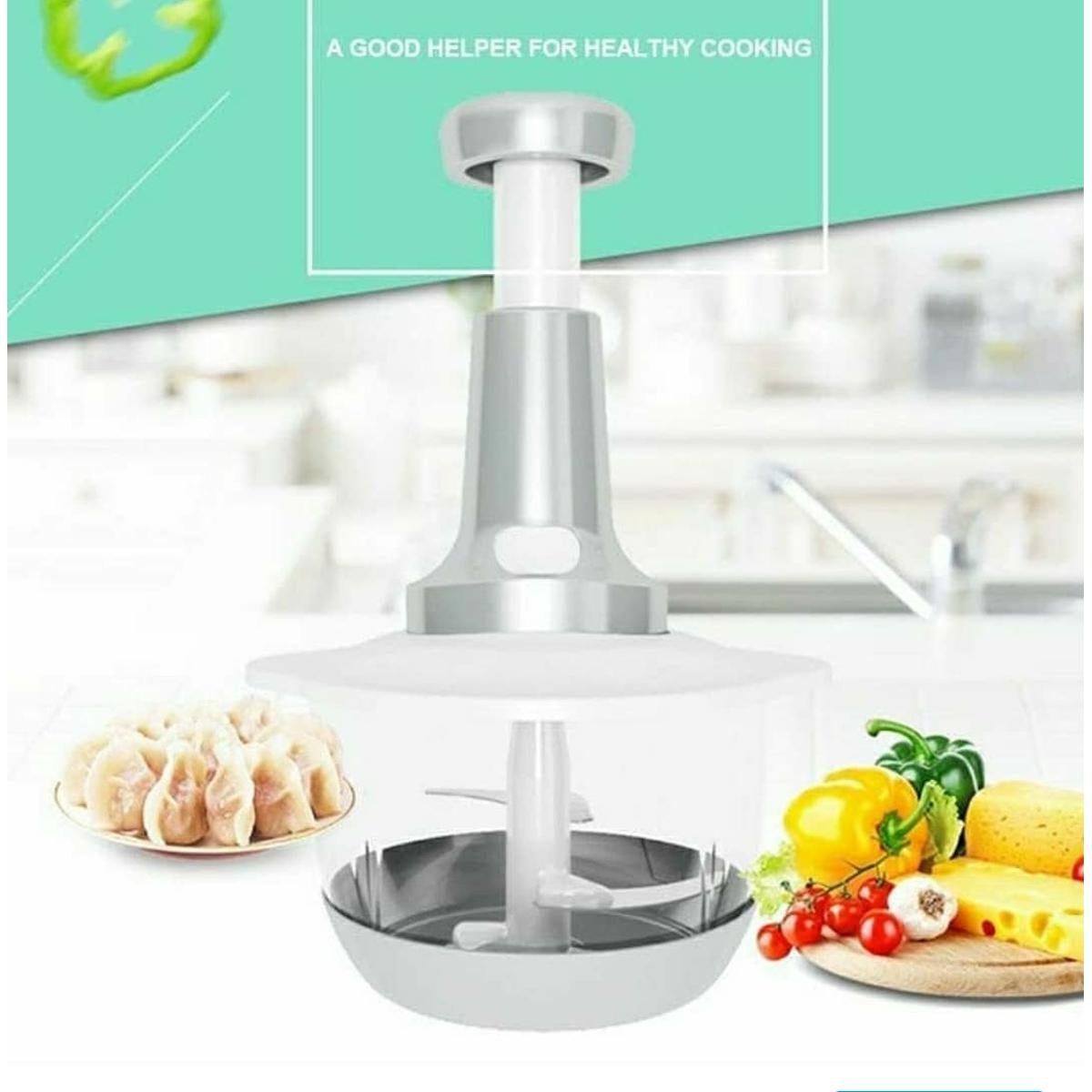 Multifunctional Manual Food Processor & Meat Grinder 2L 3-in-1 Household Manual Press Type Little Helper for Home Life