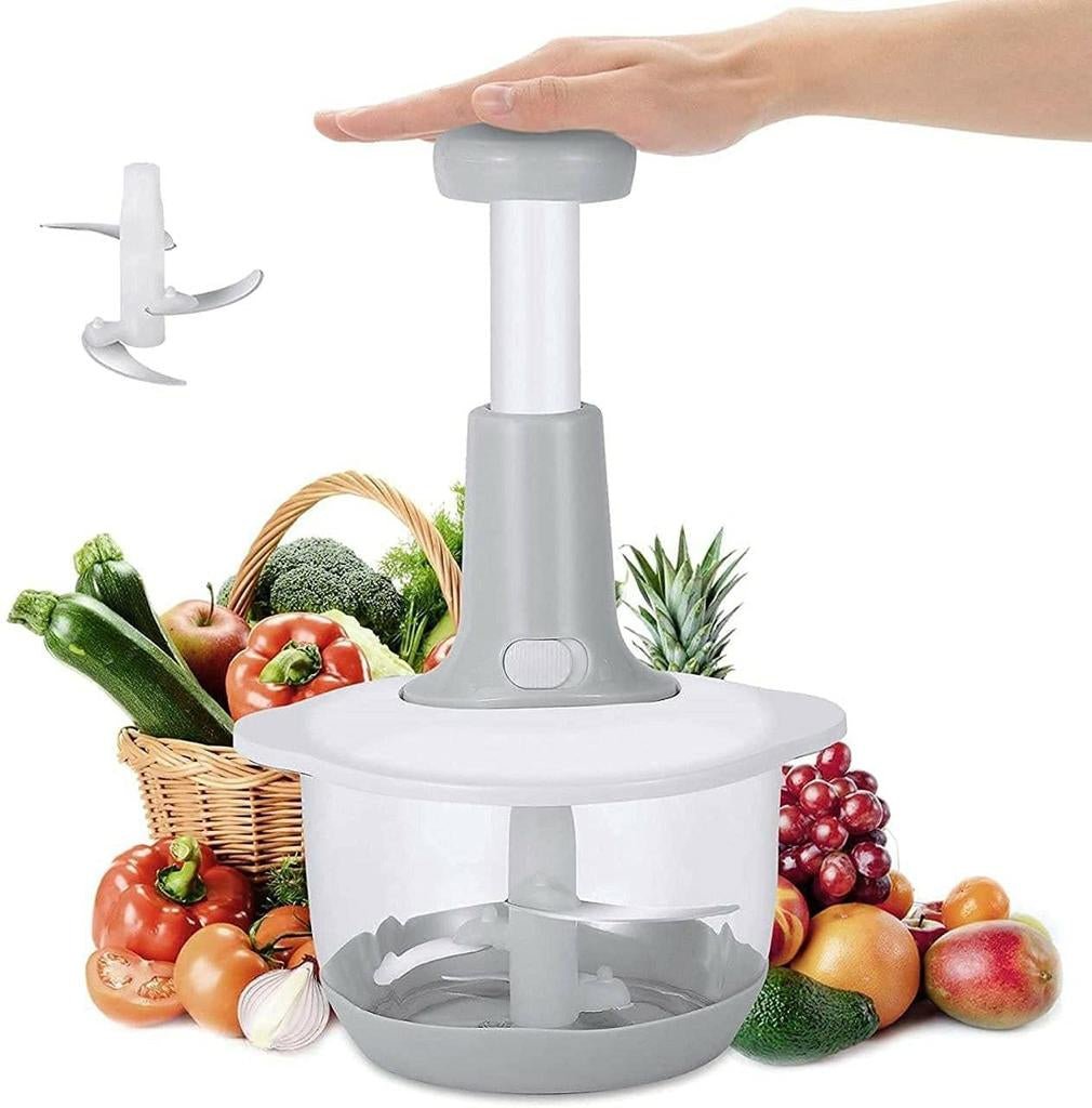 Multifunctional Manual Food Processor & Meat Grinder 2L 3-in-1 Household Manual Press Type Little Helper for Home Life